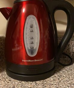 Hamilton Beach Electric Tea Kettle, Water Boiler & Heater, 1.7 Liter, Cordless Serving, 1500 Watts for Fast Boiling, Auto-Shutoff and Boil-Dry Protection, Red (40885) 1.7 L 31 71olqpG5JL