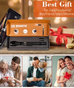 KUCHEY Magnetic Flashlight Pickup Tool Dad Gifts Stocking Stuffers for Men Cool Magnet Telescoping Gadgets with LED Gifts for Mens Husband Him Birthday Christmas Gifts Black 17 71omluJOOyS