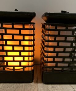 EOYIZW Solar Outdoor Lights 2 Pack- 99 LEDs Solar Lantern Flickering Flame Lights for Garden Decor- IP65 Waterproof Solar Garden Lights Decor for Halloween Patio Garden Yard Porch Yellow Flame 2 PCS 24 71omtB0Vg9L