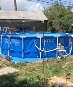 Intex 18ft X 48in Metal Frame Pool Set with Filter Pump, Ladder, Ground Cloth & Pool Cover 18-Feet by 48-inch 32 71on3DWch3L