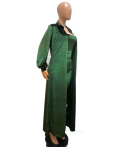 Remelon Womens Sexy Velvet 2 Piece Outfits Long Sleeve Cardigan Tube Off Shoulder Bodycon Party Jumpsuits Set Clubwear Small Green 9 71ondx5T8FL
