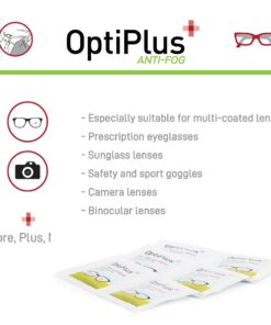 OptiPlus Anti Fog Lens Wipes l Pre-Moistened l Cleaning Wipes for Glasses, Unisex Adult Computer & Laptops/Watch Screens, Smart Phones, Optical Lens, Goggles l Quick-Dry & Scratch-Free l 100 Count 21 71oo1Ya EML