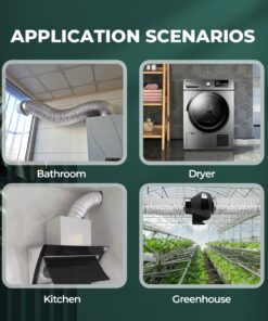 iPower GLDUCT8X25CX2 2-Pack 8 Inch 25 Feet Non-Insulated Flex Air Aluminum Ducting Dryer Vent Hose for HVAC Ventilation, 2 pack, 4 Clamps included 8 in 25 ft 13 71ooDRcmTL