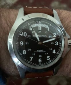 Hamilton Men's H64455533 Khaki King Series Stainless Steel Automatic Watch with Brown Leather Band 38 71op1WuMlWL