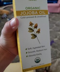 Viva Naturals Jojoba Oil Organic Cold Pressed Unrefined - 100% Pure Jojoba Oil for Skin, Natural Face Moisturizer and Hair Moisturizer, USDA Certified Organic Face Oil for Skin Care DIY, 4 fl. oz 4 Fl Oz (Pack of 1) 41 71oq2sdlxbL