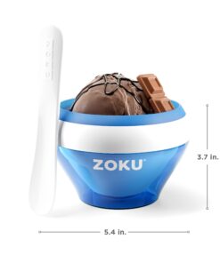 ZOKU Ice Cream Maker, Compact Make and Serve Bowl with Stainless Steel Freezer Core Creates Soft Serve, Frozen Yogurt, Ice Cream and More in Minutes, BPA-free, Blue 10 71oqAY9UZGL