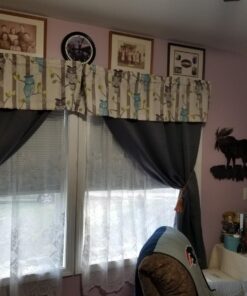 No. 918 Hoot Owl Print Semi-Sheer Rod Pocket Kitchen Curtain Valance, 56" x 14", Mocha Mocha Brown 56 in x 14 in 30 71oqOQs2KhL