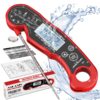 Meat Thermometer Digital for Grilling and Cooking - ANDAXIN Waterproof Ultra-Fast Instant Read Food thermometers with Backlight & Calibration for Kitchen, Deep Fry, BBQ, Grill(Red/Black), LCD Red 45 71oqTL o3EL