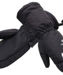 Alternative view of ANDORRA Kids Insulation Ski Mittens Boys Girls Snow Mittens Winter Gloves Black/Train S(4-6Y)