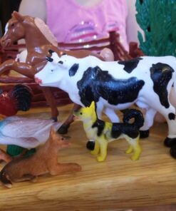 SCS Direct Farm Animal Toy Action Figure Set - 50 Pieces with 16 Different Barnyard Animals and Accessories - Includes Cows, Horses, Chickens, Pigs, Sheep & More - Great for School Projects & Dioramas 33 71osJPoVFpL