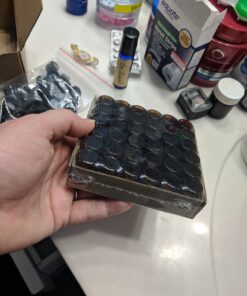 Teenitor Oil Bottles for Essential Oils, 36 Pcs 2 ml (5/8 Dram) Amber Glass Vials Bottles, with Orifice Reducers and Black Caps, with 2 Free Glass Transfer Eye Droppers 36 71oszSu5EYL