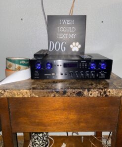 Donner Bluetooth 5.0 Stereo Audio Amplifier Receiver, 4 Channel 440W Peak Power Home Theater Stereo Receiver with USB, SD, FM, 2 Mic in Echo, RCA, LED, Speaker Selector for Studio, Home - MAMP5 24 71oudxm96BL