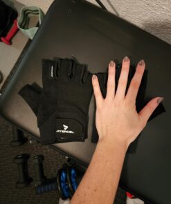 ATERCEL Workout Gloves for Men and Women, Exercise Gloves for Weight Lifting, Cycling, Gym, Training, Breathable and Snug fit Black Large 30 71oug19KFSL