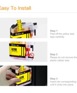 E-Z Ink (TM Compatible Ink Cartridge Replacement for Brother LC20E XXL for use with MFC-J985DW, MFC-J775DW, MFC-J5920DW, MFC-J985DWXL, MFC-J775DWXL(4 Black, 2 Cyan, 2 Magenta, 2 Yellow, 10 Pack) 21 71ougAiDkXL