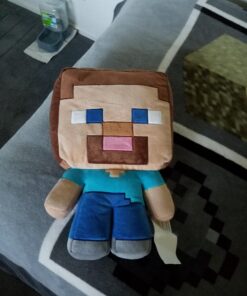 Jay Franco Mojang Minecraft Steve Plush Pillow Buddy - Super Soft Polyester Microfiber, 16 inch (Official Product) Multi - Steve 18 71ourhoJhuL