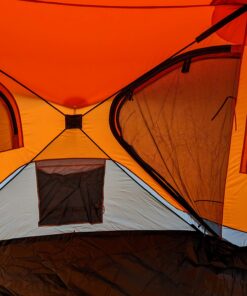 Gazelle Tents T4 Hub Tent, Easy 90 Second Set-Up, UV Resistant, Removable Floor, 4-Person, Orange, 78"x 94" x 94" 22272 T4 Orange/Grey 63 71ovNSk0XBL