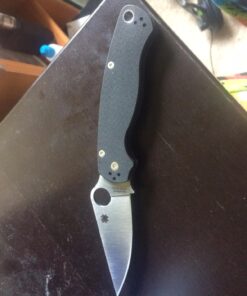 Spyderco Para Military 2 Signature Knife with 3.42" CPM S45VN Steel Blade and Durable G-10 Handle - PlainEdge - C81GP2 Black Handle - Stainless Steel Blade 84 71ovfGoZ2WL