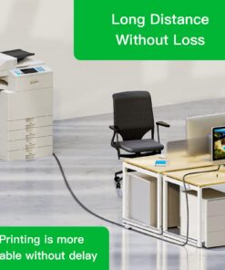 Alternative view of Ruaeoda Printer Cable 100 ft,Long USB Printer Cable Cord USB 2.0 Type A Male to B Male Printer Scanner USB B Cable Compatible with HP, Canon,Epson, Lexmark, Dell, Xerox, Samsung Etc 15 Meter - Gen3 100Ft