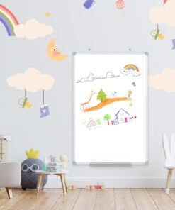 Lockways Magnetic Dry Erase Board, 36 x 24 Inch Magnetic Whiteboard White Board, 1 Dry Erase Markers, 2 Magnets for School, Home, Office Silver frame 36 x 24 Inch 24 71ovtf4MDqL