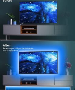 Daymeet LED TV Backlights, 9.8 ft USB Powered LED Lights for TV 32-60 inch RGB Color Changing LED Strip Lights TV Monitor Behind Lighting with Remote Music Sync Bluetooth APP Control Solid Colours 9.8FT for 32"-60"TV 21 71ow1Qj21EL