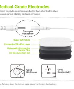 AUVON Dual Channel TENS EMS Unit 24 Modes Muscle Stimulator for Pain Relief, Rechargeable TENS Machine Massager with 12 Pads, ABS Pads Holder, USB Cable and Dust-Proof Storage Bag A Sliver 25 71ow75NHSFL