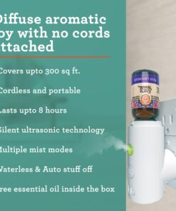GuruNanda Portable Diffuser Plug-in 2.0 with FREE Essential Oil For Office, Wall Diffuser, Aromatherapy Air Diffuser with Auto Shut Off, Waterless Oil Diffuser For Room Plug-in (1 Pack) 13 71owUXk2xnL