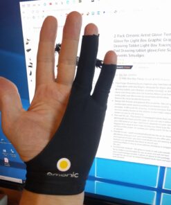 2 Pack Omonic Artist Glove Two Finger Glove for Light Box Graphic Graphics Drawing Tablet Light Box Tracing Light Pad Drawing Tablet Glove,Free Size Prevents Smudges 14 71owwT6xLLL