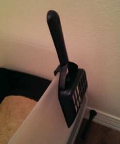 IRIS USA Open-Top Cat Litter Box with Shield and Scoop, Navy 44 71owwgXxAJL