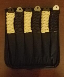 Perfect Point Throwing Knives – Set of 12 – 6 Satin Finish and 6 Black Stainless Steel Throwing Knives, Includes Nylon Sheath, Full Tang Construction, Well Balanced, – PAK-712-12 36 71ox1ac9mL