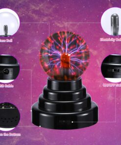 Theefun Plasma Ball, 3 Inch Plasma Lamp, Touch Sensitive Plasma Globe USB or Battery Powered Nebula Thunder Lightning, Novelty Toy for Kids, Parties, Prop, Bedroom, Home, Decoration, Christmas Gifts 21 71ox4sMG8CL
