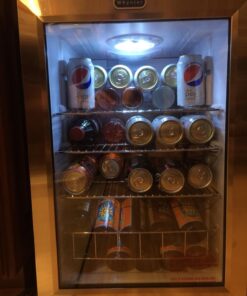 Whynter BR-091WS, 90 Can Capacity Stainless Steel Beverage Refrigerator with Lock, White 90 Cans - Fridge 27 71oxkXD5mmL