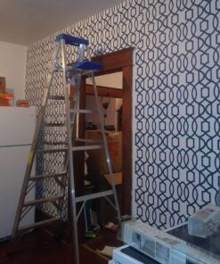 NuWallpaper NU1648 Navy Grand Trellis Peel & Stick Wallpaper, Blue 44 71oxuavK2YL 2