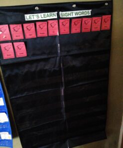 VNOM Standard Pocket Chart Clear 10 Pockets Chart for Classroom & Home Heavy Duty Hanging Pocket Chart for Word Wall/Letter Cards/Sentence Strips,28x43 Inch (28Wx43L, Black) 28Wx43L 15 71oyxaWTLBL