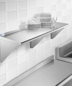GRIDMANN 18" x 60" Stainless Steel Wall Mount Shelf with Backsplash, Commercial Grade - NSF Certified 18 Gauge Shelving for Restaurant, Kitchen, Utility Room, Garage 18" x 60" 14 71ozbPPpr1L