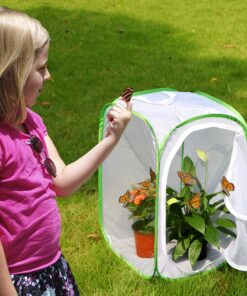 RESTCLOUD Insect and Butterfly Habitat Cage Terrarium Pop-up 24 Inches Tall with 10Pcs 10ML Floral Tubes 33 71ozzgo1itL 1
