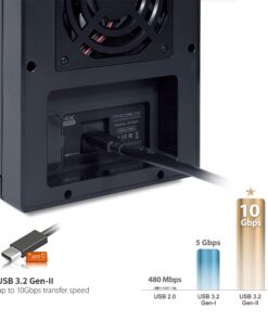 Mediasonic USB 3.2 4 Bay 3.5” SATA Hard Drive Enclosure – USB 3.2 Gen 2 10Gbps Type C | USB-C (HF7-SU31C) Support 18TB HDD HF7-SU31C 27 71p 0Qm4TL