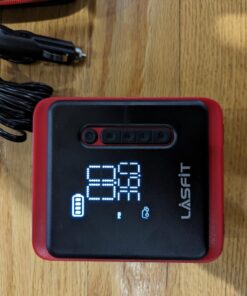 LASFIT AIR CR1 Tire Inflator Portable Air Compressor, 2in1 150PSI Cordless 12V DC Electric Auto Pump w/Digital Pressure Gauge, 3X Fast Inflation, 7800mAH Battery, LED Light for Car Bike Motorcycle Black 44 71p NWyhuZL