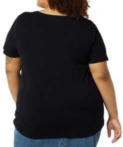 Amazon Essentials Women's Classic-Fit Short-Sleeve V-Neck T-Shirt, Multipacks 2 Black X-Small 9 71p bfGIAL