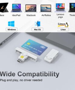 CAC Reader, DOD Military USB Common Access CAC Card Reader, Smart Card Reader Compatible with Windows, Mac OS and Linux 335 10 71p i3ZF8yL