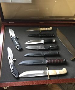 Two Timbers Extra Large Display Case with Cherry Finish Handmade Wood Box with Glass Top, Arrowheads, Knives, Rocks, Pins, Collectibles, Collections, Medals, Military Coins 4h, Memory Box Keepsakes 28 71p mTbM9QL