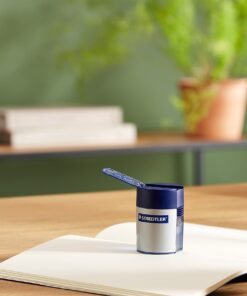 Staedtler 512 001 ST Double-hole Tub Pencil Sharpener 1-2/3 L x 2-1/4 W x 1-2/3 H in Blue, Silver 25 71p0CVfa 0L