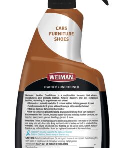 Alternative view of Weiman Leather Cleaner & Conditioner - 12 Fl Oz - Non Toxic Cleans Conditions and Restores Leather Surfaces - UV Protectants Help Prevent Cracking or Fading of Leather Couches Car Seats Shoes Purses