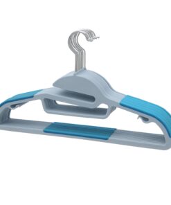 BriaUSA Dry Wet Clothes Hangers Amphibious Light Blue with Non-Slip Shoulder Design, Steel Swivel Hooks – Box of 20 Lt Blue 5 71p1Hg3QhsL