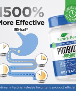 Earth's Pearl Probiotic Pearls for Women and Men - Kids Probiotic with Prebiotic Fiber - Daily Probiotic for Women and Men - 60-Day Supply of Prebiotics and Probiotics for Women and Men Probiotic 2 Month Supply 26 71p2hgjQMWL