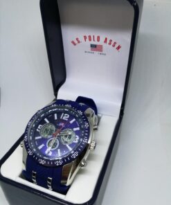 U.S. Polo Assn. Sport Men's US9284 Blue and Silver-Tone Analog/Digital Chronograph Watch 23 71p44JAEVdL