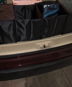 Cargo Foldable Multi Compartment Fabric Car Truck Van SUV Storage Basket Trunk Organizer and Cooler Set,Black,AK-018 Black 36 71p72leN6BL