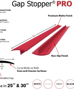 Alternative view of Gap Stopper® Pro - 21" Red, Professional Grade, FDA Heavy 8.6 oz Silicone, Set of 2, Covers Gap between Stove & Countertops 21"