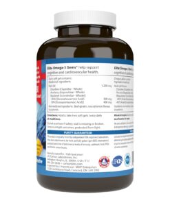 Carlson - Elite Omega-3 Gems,1600 mg Omega-3 Fatty Acids Including EPA and DHA,Norwegian, Wild-Caught fish oil Supplement,Sustainably Sourced Capsules, Lemon, 90+30 Softgels 10 71p7nc m5KL