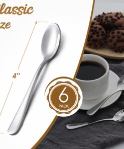 Alternative view of Hiware 6-Piece Demitasse Espresso Spoons, 4 Inches Stainless Steel Mini Coffee Spoons