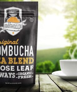 Fermentaholics USDA Certified Organic Kombucha Tea Blend 4 oz | Makes 11 Gallons | Kosher Certified | Organic Black and Green Tea Blend | Loose Leaf 4 Fl Oz (Pack of 1) 19 71p8VSZR4oL